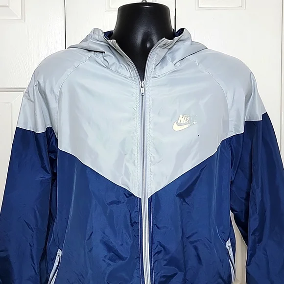 Nike Blue Zippered Hoodie Vintage Size XXL - Picture 2 of 10